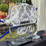 50th birthday ice sculpture luge with elephants