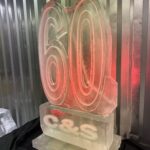 60 ice sculpture vodka luge lit red