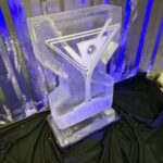 Martini glass vodka luge