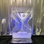 Martini Glass ice sculpture vodka luge