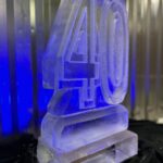 40th birthday vodka luge ice sculpture