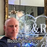 Initials Heart Wedding Ice Sculpture in Gosfield Hall Essex