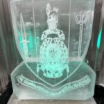 43 Commando Force Protection Group Royal Marines vodka luge - Royal Marines ice sculpture in Faslane