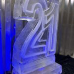 21 vodka luge - 21 ice sculpture lit blue