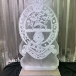 Princess of Wales' Royal Regiment ice sculpture vodka luge for dine out.