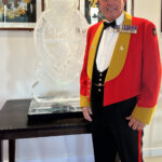 Princess of Wales' Royal Regiment ice sculpture vodka luge for dine out.