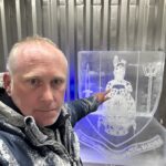 43 Commando Force Protection Group Royal Marines vodka luge - Royal Marines ice sculpture in Faslane