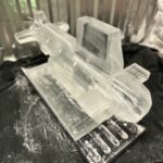 AUKUS submarine ice sculpture luge in Faslane naval base