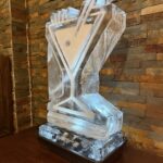 Martini Glass Vodka Ice Luge in use