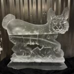 Lynx ice sculpture vodka luge for 39 Regiment Royal Signals in Bristol